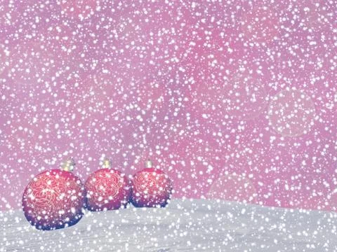 Red Christmas balls - 3D render Stock Illustration