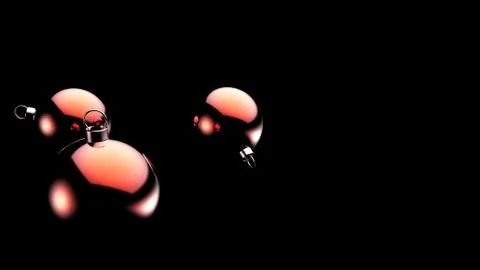 Red Christmas balls with Black background. colorful xmas balls for christmas  Stock Illustration