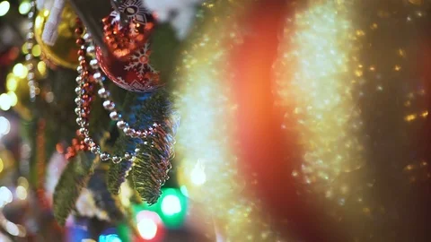Red Christmas Balls Stock Footage 120809316