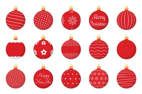 Red Christmas Balls Stock Illustration