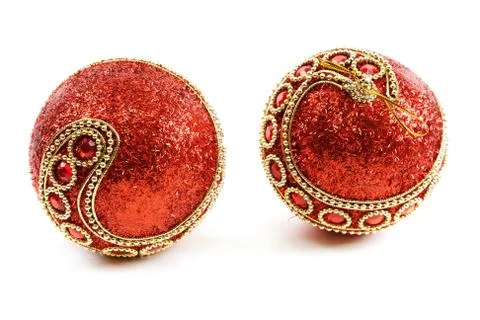 Red christmas balls Stock Photos