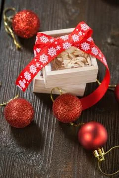 Red Christmas balls Stock Photos