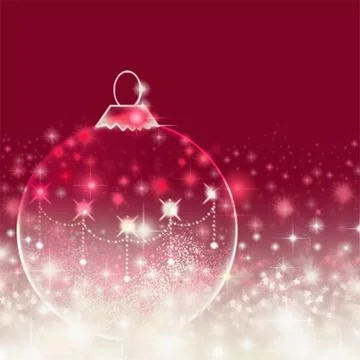 Red Christmas bauble background 库存插图