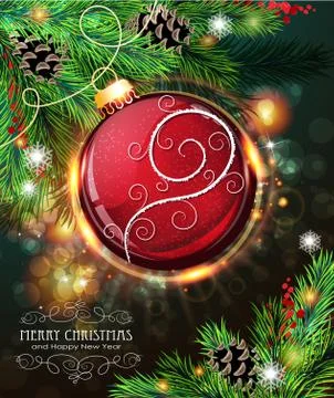 Red Christmas bauble Stock Illustration