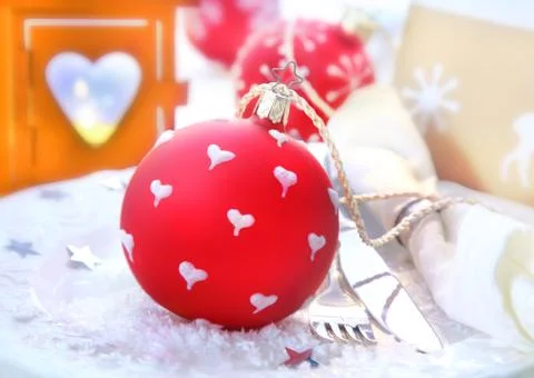 Red christmas bauble Stock Photos