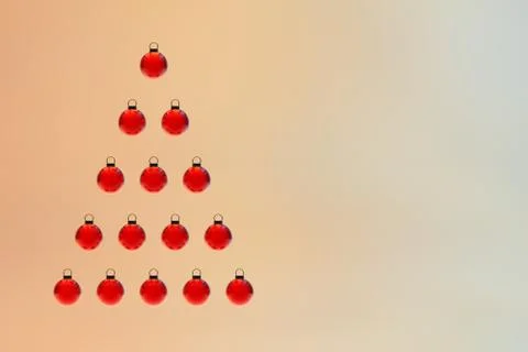 Red christmas bauble tree Stock Illustration