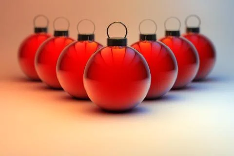Red christmas baubles background Stock Illustration