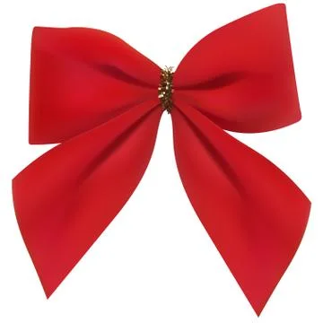 Red Christmas Bow Stock Illustration