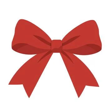 Red Christmas Bow Ribbon Vector Illustration Stock Illustration