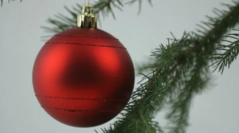 Red Christmas bulb Video stock 12555278