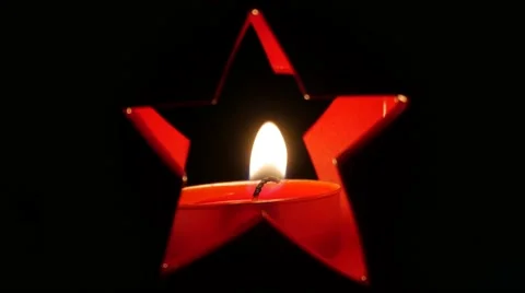 Red Christmas candle Видео 58445010