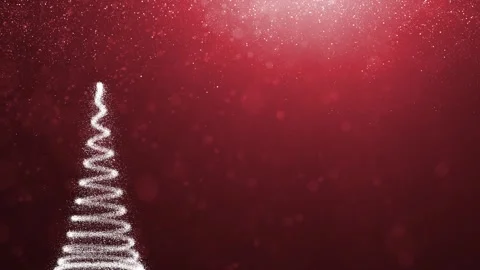 Red christmas copy space backgrounds with xmas tree Stock Footage 324202211