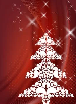 Red christmas design with tree イラスト素材