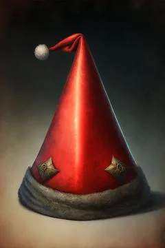 Red christmas elf hat Stock Illustration
