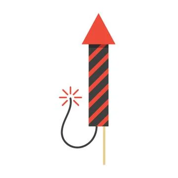 Red christmas firework rocket icon Stock Illustration