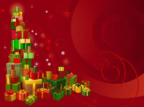 Red christmas gift background Stock Illustration