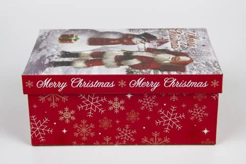 Red christmas gift box Stock Photos