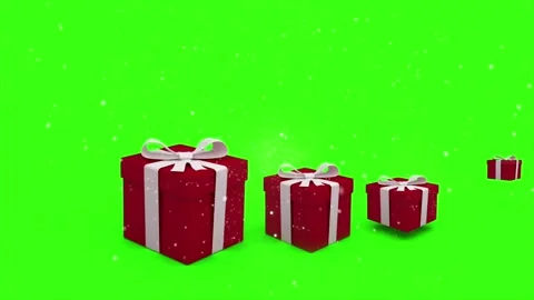 Red Christmas gift boxes appearing one by one on green screen background Stock Footage 320624350