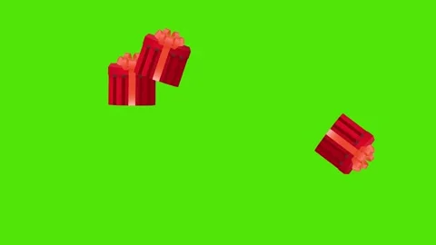 Red christmas gift boxes falling down animation on green screen background Stock Footage 321009567