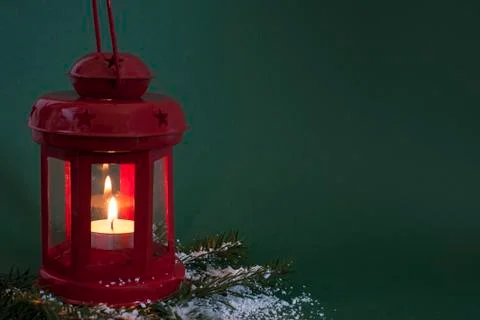 Red Christmas lantern background Stock Photos