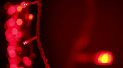 Red Christmas lights Stock Footage 14805542