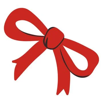 Red Christmas Ribbon Bow Stock Illustration