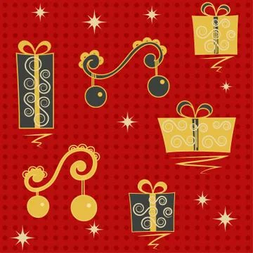 Red christmas seamless Stock Illustration