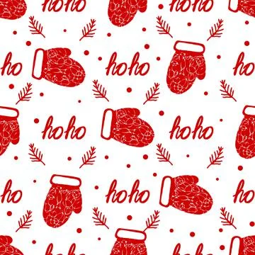 Red christmas. Seamless modern pattern with Christmas symbols. Suitable for w 스톡 일러스트