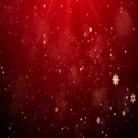 Red Christmas Snowflakes Falling Background, Looped Stock Footage 69722497