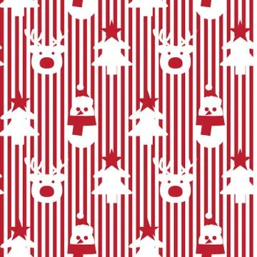 Red Christmas Snowman seamless pattern background Illustrazione stock