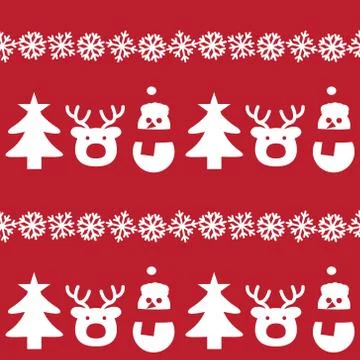 Red Christmas Snowman seamless pattern background Stockillustratie