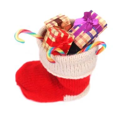 Red Christmas sock Stock-Fotos
