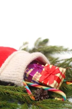 Red Christmas sock Stock Photos