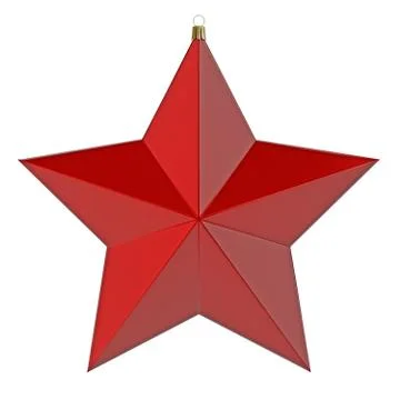 Red Christmas star. 3d render with HDR Stock Illustration