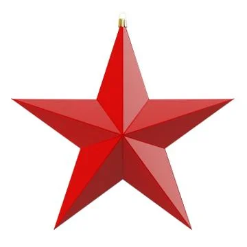 Red Christmas star. 3d render with HDR Stock Illustration