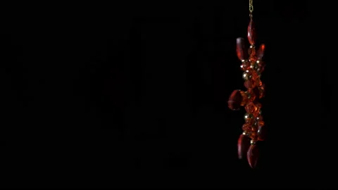 Red Christmas star on the dark background. Christmas and new year concept. Stock Footage 144467716