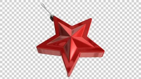 Red Christmas Star Tree Pendant Ornament Isolated Stock Illustration