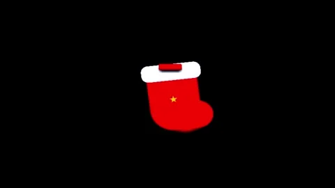 Red Christmas Stockings Animated Pattern on Black Background with Subtle Moti Stock Footage 345320774