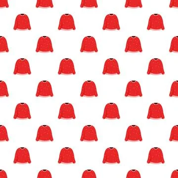Red christmas sweater pattern creating a festive background Stock Illustration