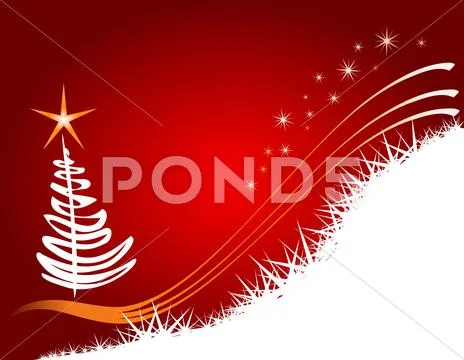 Red Christmas template, red background with stars Stock Illustration