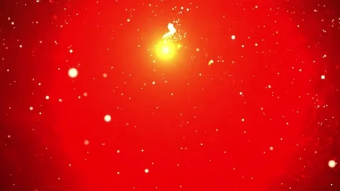 Red Christmas tree animation, winter snowing background Video stock 82349133