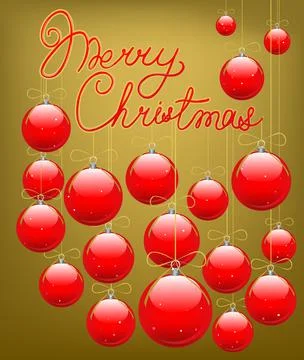 Red Christmas tree decorations Stock Illustration