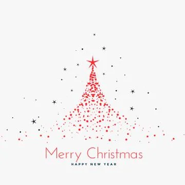 Red christmas tree made with particles Stock Illustration