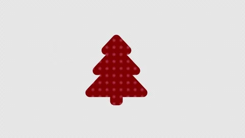 A red Christmas tree with moving snowflakes is glued like a sticker, and then Stock Footage 293098505