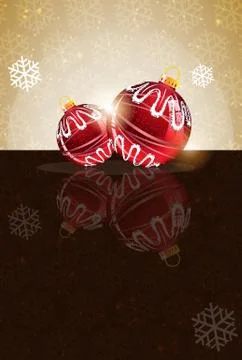 Red christmas tree ornaments Stock Illustration