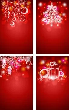 Red Christmas vector vertical backgrounds Stock Illustration