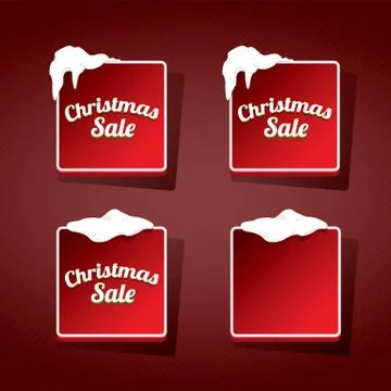 Red Christmas web buttons set. winter web buttons 스톡 일러스트