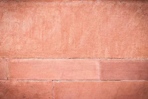 Red cinder block wall background and texture. Stock Photos