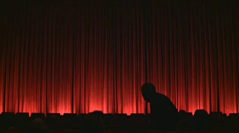 Red cinema curtain Video stock 520516