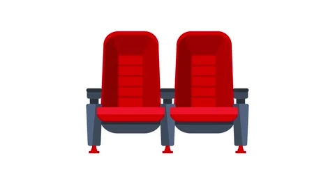 Red cinema seats separating animation on... | Stock Video | Pond5